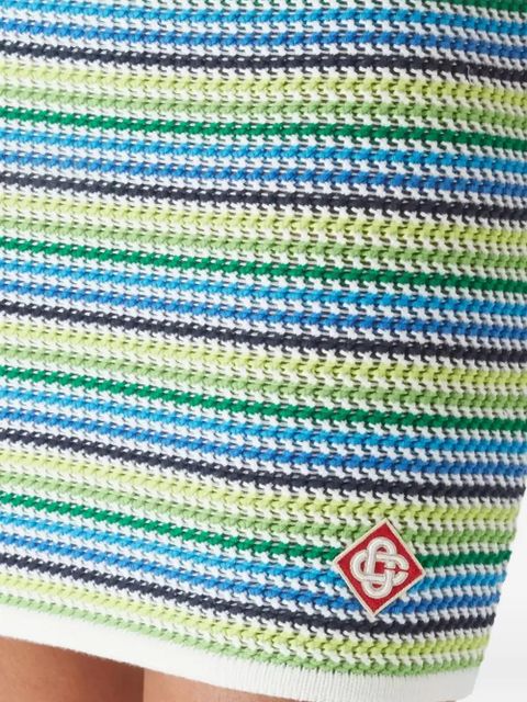 Casablanca striped logo mini skirt - Green