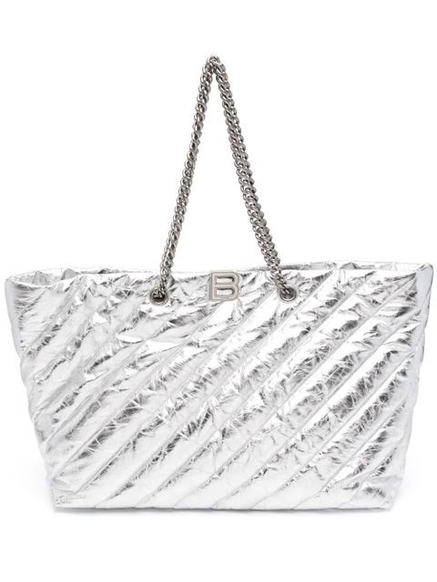 Balenciaga large Crush tote bag - Silver - zdjęcie produktu nr 1