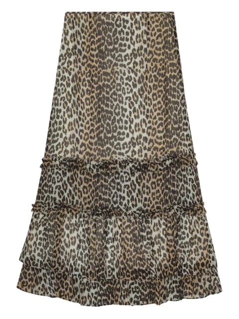GANNI leopard-print skirt - Neutrals - zdjęcie produktu nr 1