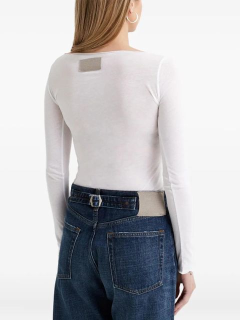Aya Muse long-sleeve boat-neck top - White