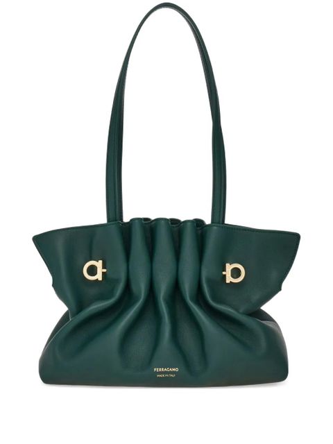 Ferragamo Soft ruched shoulder bag - Green - zdjęcie produktu nr 1