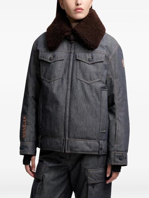 Moncler Grenoble Yunque shearling-collar jacket - Blue - zdjęcie produktu nr 2