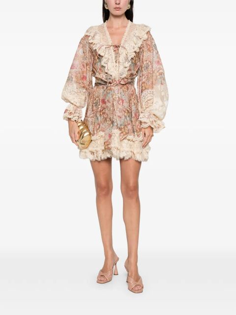 ZIMMERMANN lace floral mini dress - Neutrals