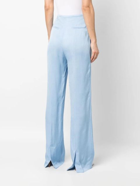 Róhe pressed-crease wide-leg trousers - Blue
