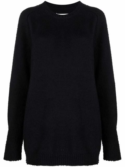 Maison Margiela brushed-finish crew neck jumper - Black - zdjęcie produktu nr 1