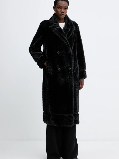 Twinset płaszcz kolor czarny 252TT2152