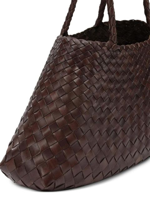 DRAGON DIFFUSION Santa Croce woven-leather tote bag - Brown