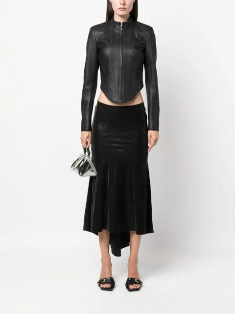 MISBHV corset faux-leather biker jacket - Black