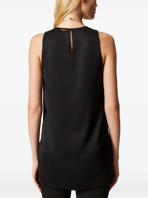TWINSET crew neck sleeveless blouse - Black