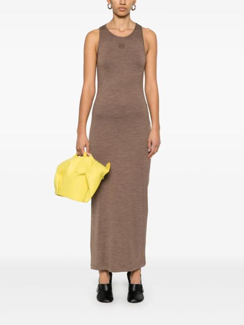 LOEWE Anagram-embroidered maxi dress - Brown