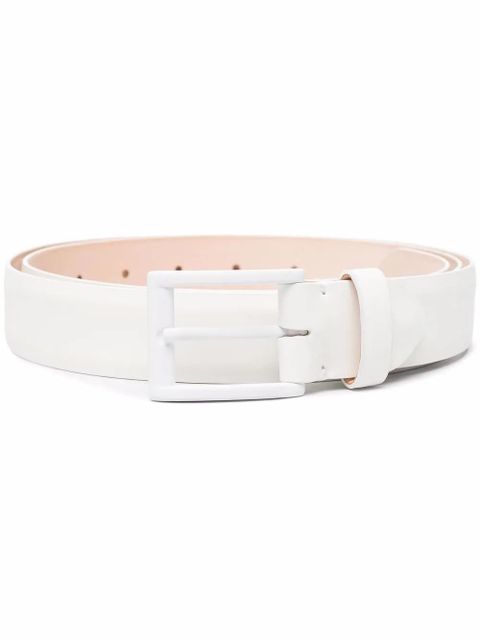 Maison Margiela tonal-buckle leather belt - White - zdjęcie produktu nr 1