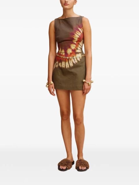 ALEMAIS Marilyn tie-dye denim mini dress - Green - zdjęcie produktu nr 1