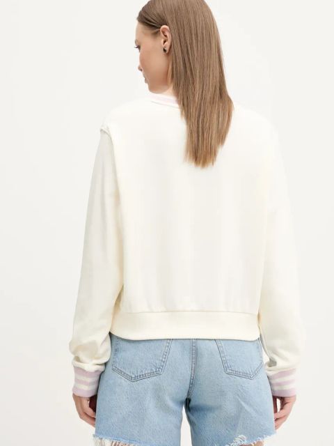 Converse bluza damska kolor beżowy z nadrukiem 10028564-A01