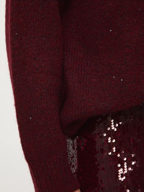 Medicine sweter damski kolor bordowy ciepły