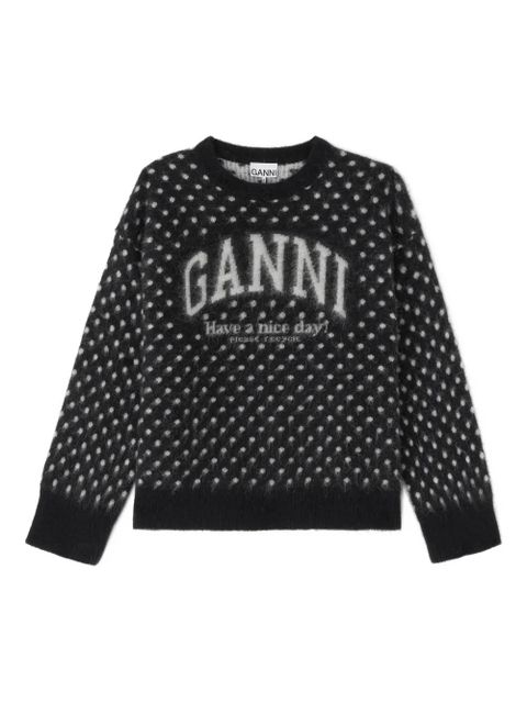 GANNI polka-dot logo sweater - Black - zdjęcie produktu nr 1