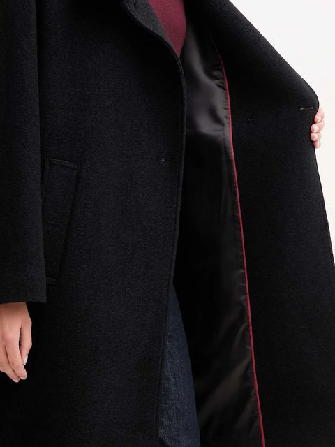 Tommy Hilfiger płaszcz z dodatkiem wełny kolor czarny WW0WW47372