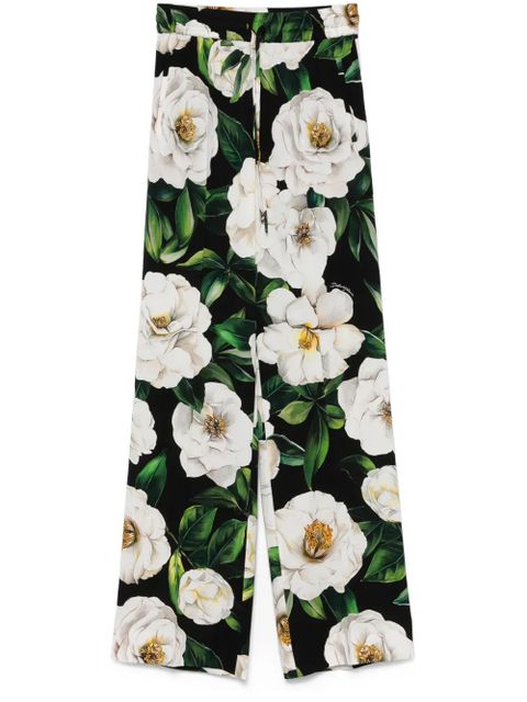 Dolce & Gabbana floral-print trousers - Green - zdjęcie produktu nr 1