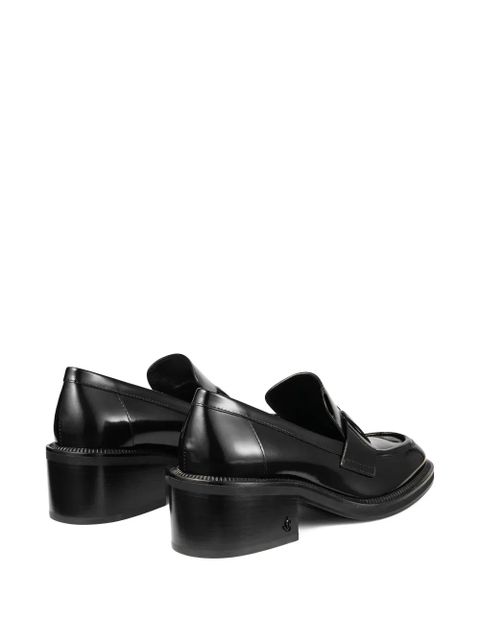 Jimmy Choo 50mm Tylor leather block-heel loafers - Black