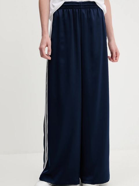 adidas Originals spodnie dresowe Adicolor Satin Wide Leg damskie kolor granatowy z aplikacją JD0881 - zdjęcie produktu nr 1