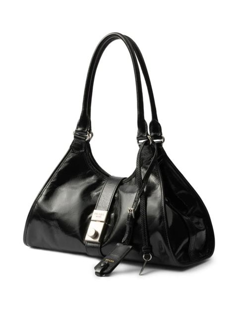 Prada medium leather tote bag - Black