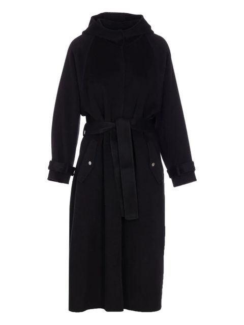 PINKO hooded belted coat - Black - zdjęcie produktu nr 1