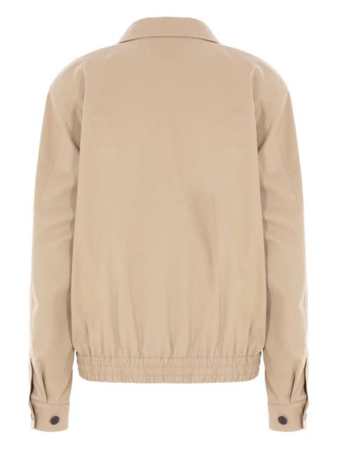 Saint Laurent pointed-collar elasticated-hem bomber jacket - Neutrals