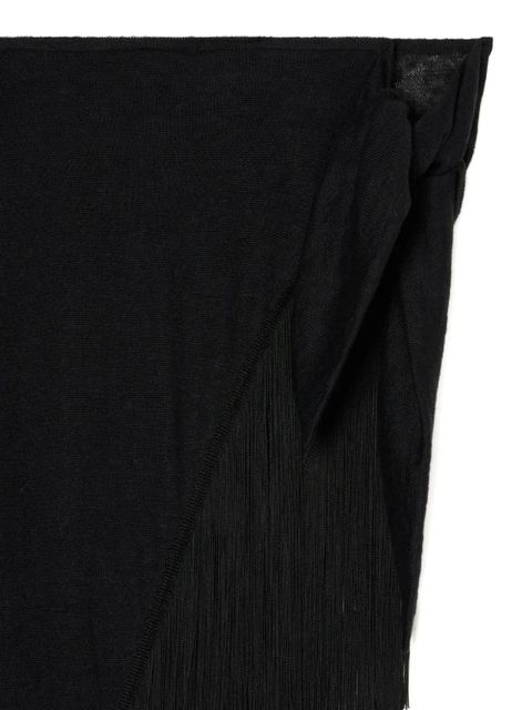 Alanui fringed self-tie pareo skirt - Black
