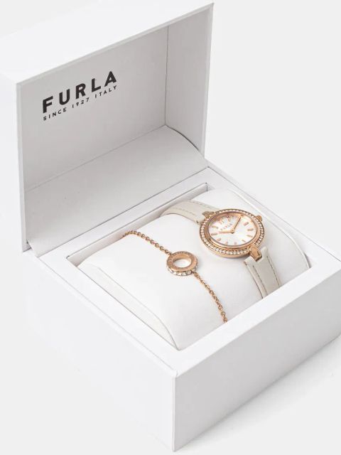 Furla zegarek i bransoletka kolor beżowy FGWJ001BU