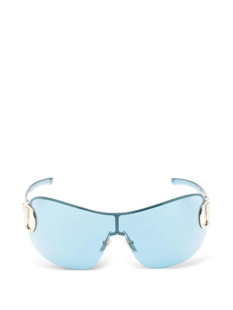 Gucci Eyewear frameless half-Horsebit sunglasses - Blue - zdjęcie produktu nr 1
