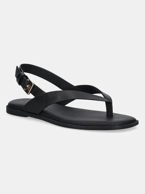 Tommy Hilfiger sandały skórzane COLOR BLOCK THONG FLAT SANDAL damskie kolor czarny FW0FW08883 - zdjęcie produktu nr 1