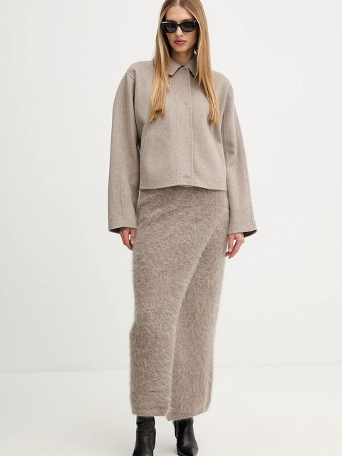 BOSS płaszcz wełniany damski kolor szary przejściowy 50543170 - zdjęcie produktu nr 2