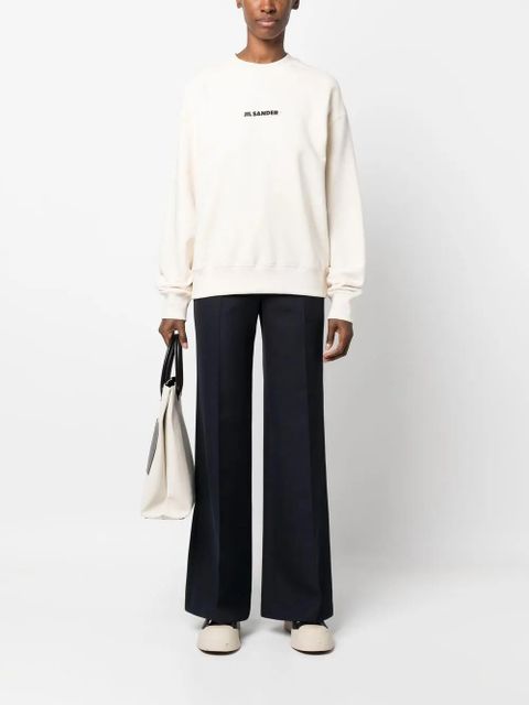 Jil Sander logo-print cotton sweatshirt - Neutrals