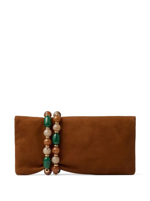 Jimmy Choo Zandra bead-embellished clutch bag - Brown - zdjęcie produktu nr 2