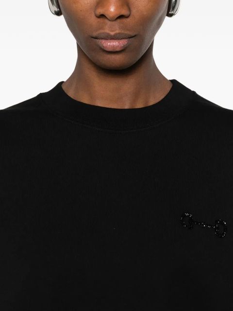 Gucci logo cropped knitwear - Black