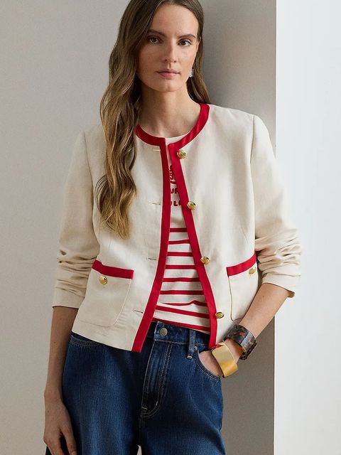 Lauren Ralph Lauren marynarka damska z lnem - zdjęcie produktu nr 1