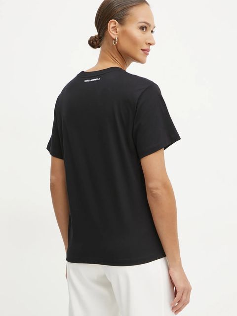 Karl Lagerfeld t-shirt bawełniany IKON damski kolor czarny A1W17100 - zdjęcie produktu nr 2
