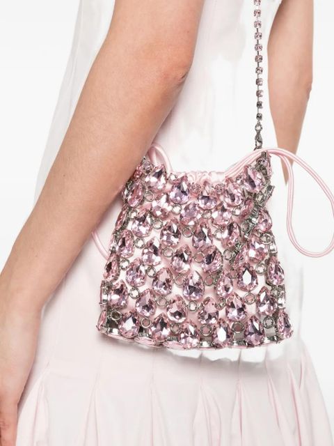 Self-Portrait mini Chainmail embellished shoulder bag - Pink - zdjęcie produktu nr 2