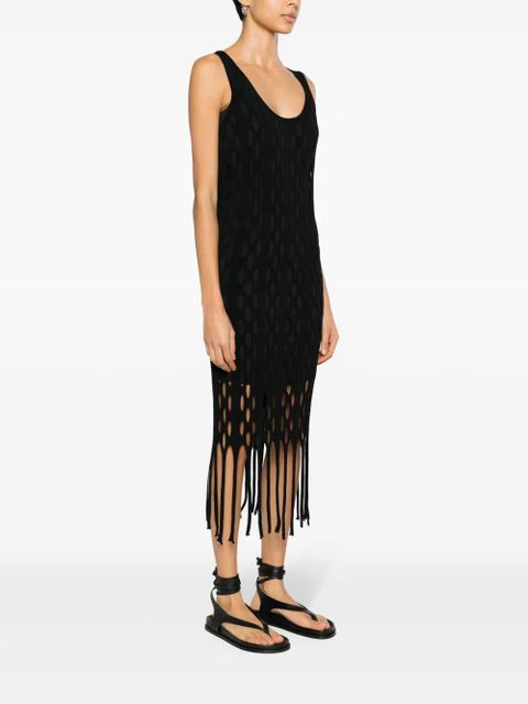 PINKO fringed cut-out maxi dress - Black
