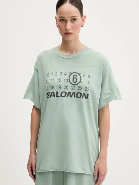 MM6 Maison Margiela x Salomon t-shirt damski kolor zielony S52GC0345 - zdjęcie produktu nr 1