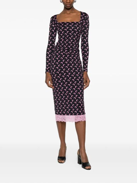 Marine Serre long-sleeved patterned top - Black - zdjęcie produktu nr 2