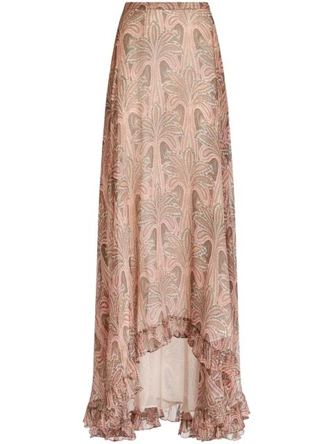 ETRO palm tree-print silk maxi skirt - Pink - zdjęcie produktu nr 1