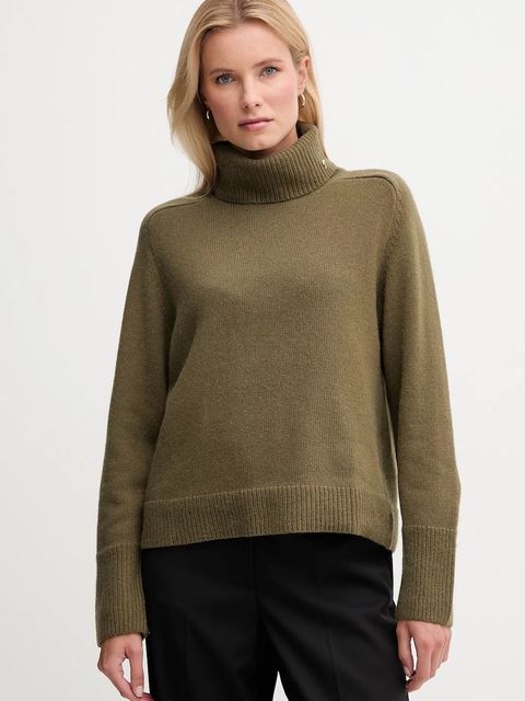 Joop! sweter z dodatkiem wełny damski kolor zielony z golfem 30049417 - zdjęcie produktu nr 1