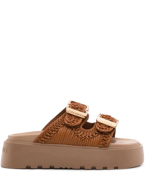 Casadei Birky Ale 40mm flatform slides - Brown - zdjęcie produktu nr 1