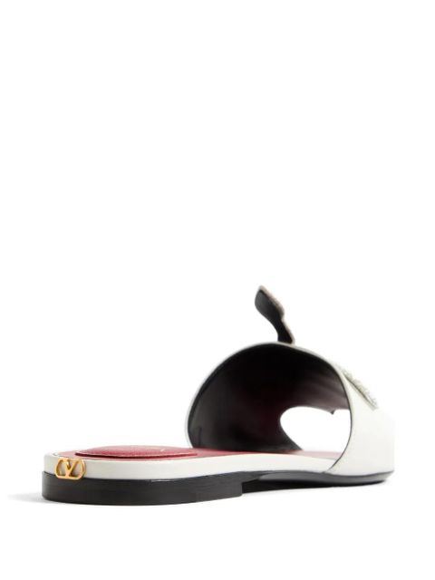 Valentino Garavani Coeur Vipère slide sandals in kidskin - White