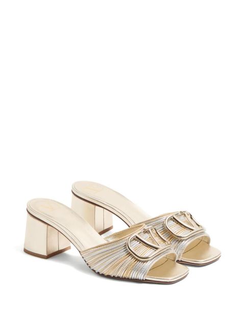Valentino Garavani logo-plaque sandals - Silver