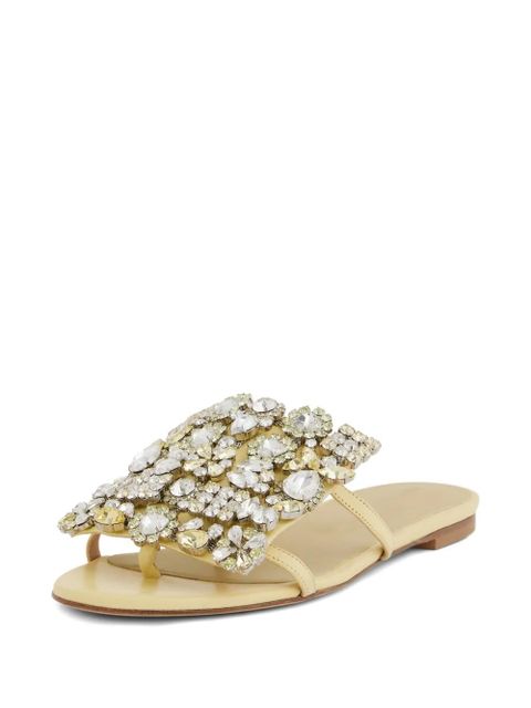 Rabanne crystal-embellished flat sandals - Neutrals