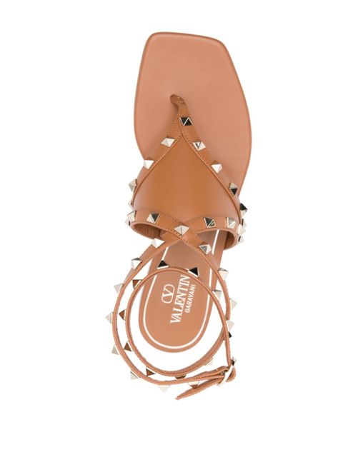 Valentino Garavani Rockstud leather sandals - Brown