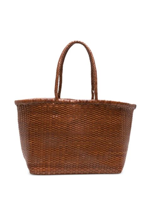 DRAGON DIFFUSION large B Weave leather shoulder bag - Brown - zdjęcie produktu nr 2