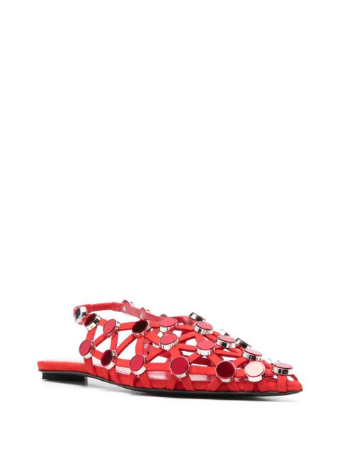 The Attico Grid ballet flats - Red - zdjęcie produktu nr 2