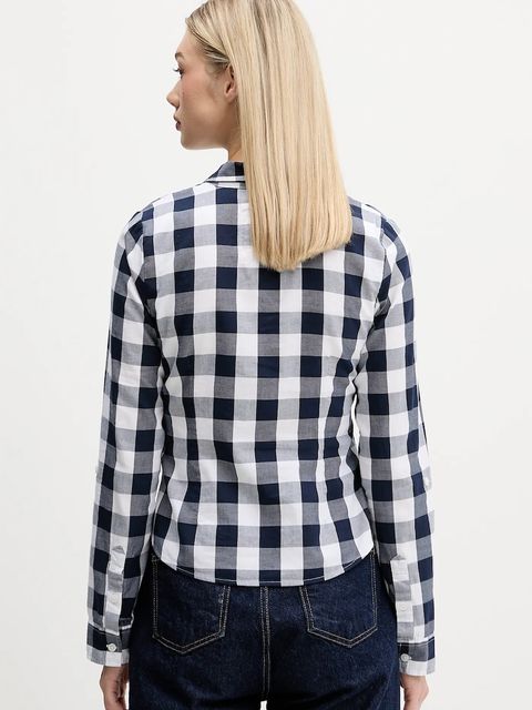 Hollister Co. koszula bawełniana damska kolor niebieski regular z kołnierzykiem klasycznym KI340-5425